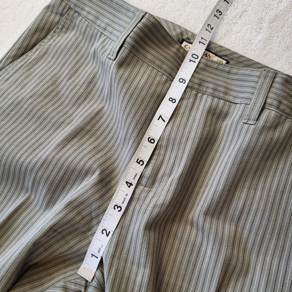 Caribbean Joe Brown Striped Cuffed Creased Capris Women's Size 8 - Picture 7 of 9